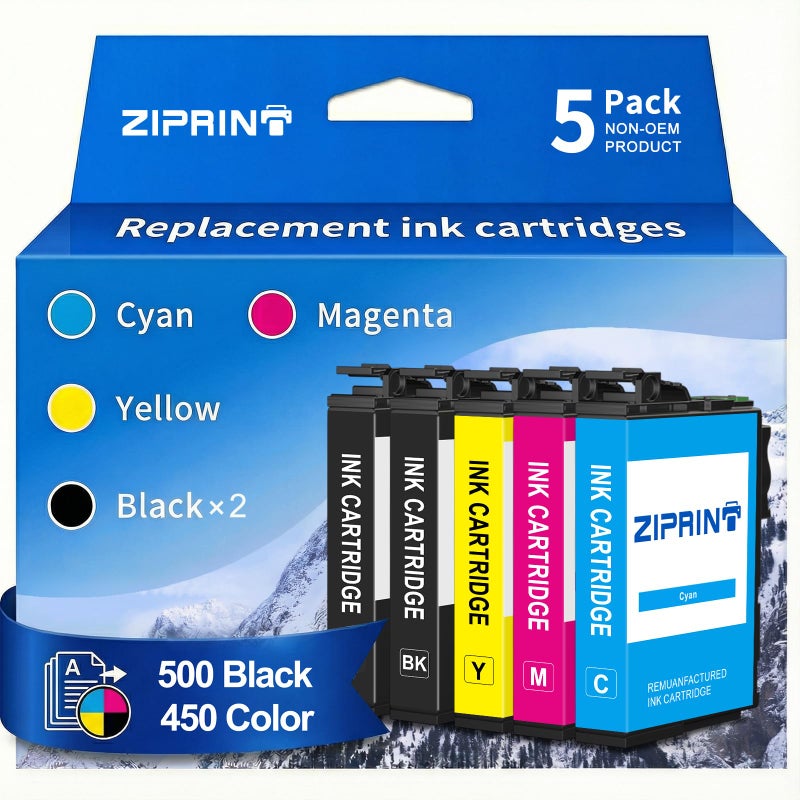 ZIPRINT Remanufactured Ink Cartridge Replacement for Epson 200XL T200XL Ink Combo Pack for XP-410 WF-2540 WF-2530 XP-310 XP-400 Printer (2 Black, 1 Cyan, 1Magenta, 1 Yellow) - Image 1